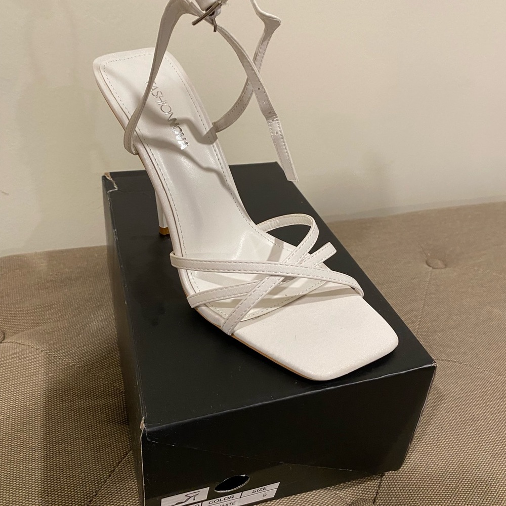 Fashion Nova - White Strappy Heels